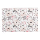Housse D'oreillers Motif rose et gris classique (devant-Droit)