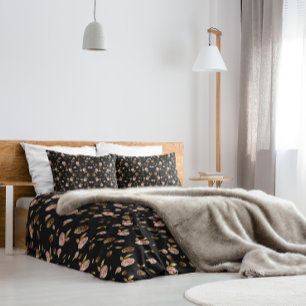 Housse D'oreillers Motif Rose rose clair sur noir
