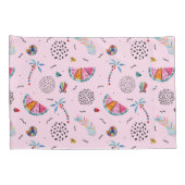 Housse D'oreillers Motif rose tropical de style de Memphis (Dos-Droit)