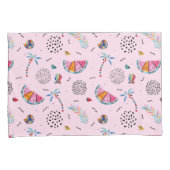 Housse D'oreillers Motif rose tropical de style de Memphis (devant-Droit)