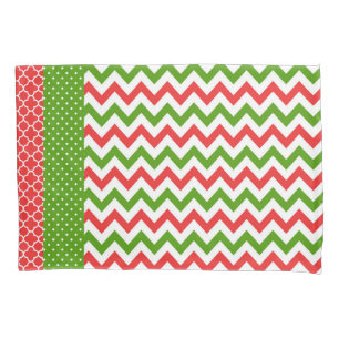 Housse D'oreillers Motif rouge et vert de caisse de coussin de Noël