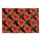 Housse D'oreillers Motif sans couture Fleurs rouges tropicales feuill (Dos-Droit)