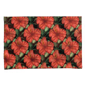Housse D'oreillers Motif sans couture Fleurs rouges tropicales feuill (devant-Droit)