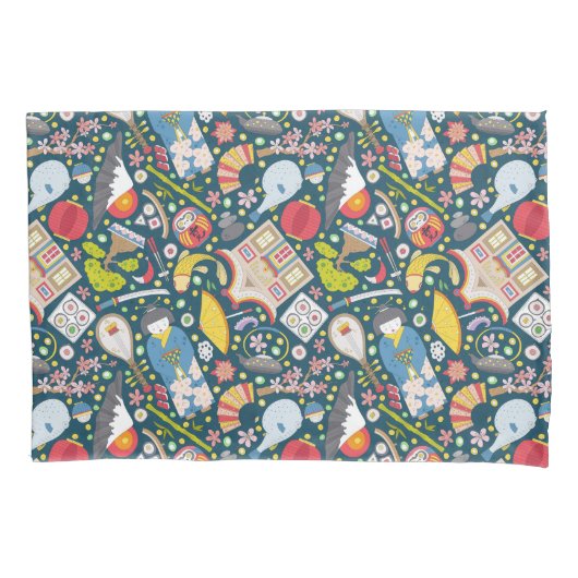 Housse D'oreillers Motif sans couture japonais (devant-gauche)
