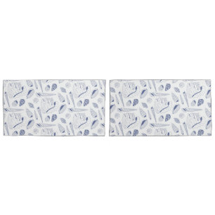 Housse D'oreillers Motif sans joint avec coquillages