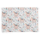 Housse D'oreillers Motif scandinave d'art populaire de cheval (devant-Droit)