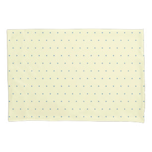 Housse D'oreillers Motif simple crème et bleu clair Polka