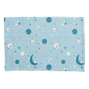 Housse D'oreillers Motif Sky & Space bleu