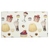 Housse D'oreillers Motif sucré avec des desserts variés. (devant-Droit)