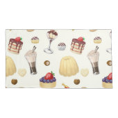 Housse D'oreillers Motif sucré avec des desserts variés. (Dos-gauche)
