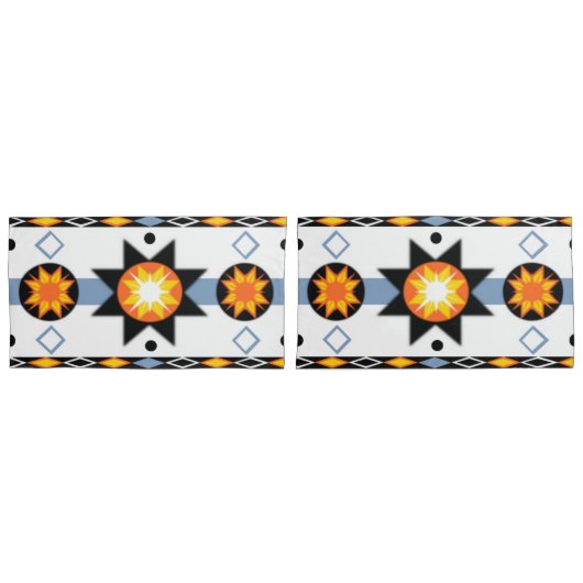 Housse D'oreillers Motif Sun américain (devant-Set)