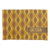 Housse D'oreillers motif super rétro - monogramme - olive (devant)