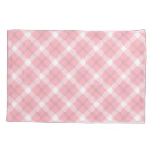 Housse D'oreillers Motif Tartan Rose Et Blanc (Dos)