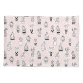 Housse D'oreillers Motif tiré par la main mignon de cactus (Dos-gauche)