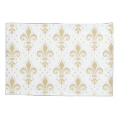 Housse D'oreillers Motif transparent gras fleur de lis sur blanc (Dos)