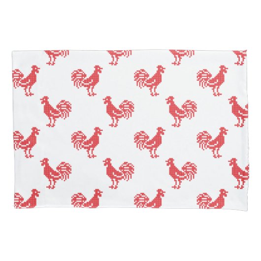 Housse D'oreillers Motif transparent Red Roosters (devant)