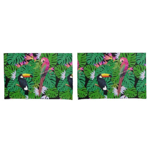 Housse D'oreillers Motif tropical (devant-Set)