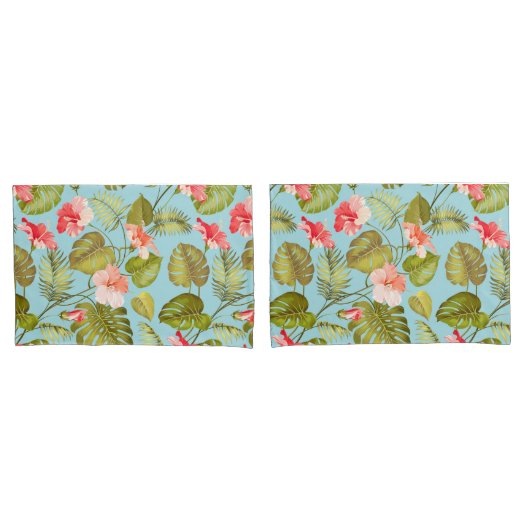 Housse D'oreillers Motif tropical (devant-Set)