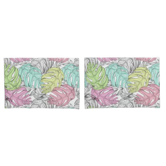 Housse D'oreillers Motif tropical (devant-Set)
