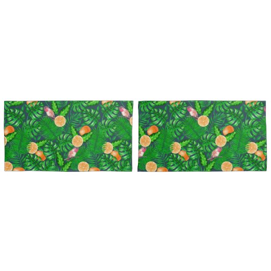 Housse D'oreillers Motif tropical, colibris (devant-Set)