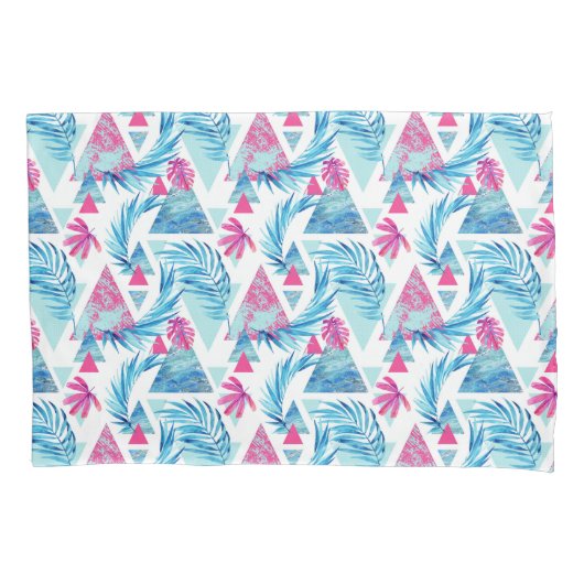 Housse D'oreillers Motif tropical de feuille d'aquarelle abstraite (devant-gauche)