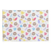 Housse D'oreillers Motif tropical de paresse et de feuille (Dos-Droit)