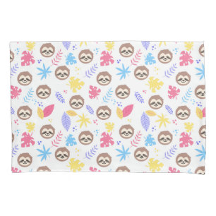 Housse D'oreillers Motif tropical de paresse et de feuille