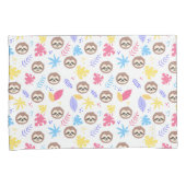 Housse D'oreillers Motif tropical de paresse et de feuille (devant-Droit)