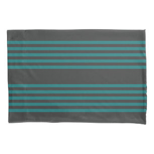 Housse D'oreillers motif turquoise et charbon de bois à cinq bandes