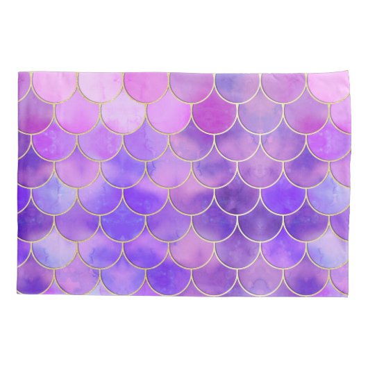 Housse D'oreillers Motif Ultra Violet & Gold Mermaid (Dos)