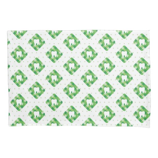 Housse D'oreillers Motif vert de dent de plaid (devant-gauche)