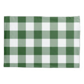 Housse D'oreillers Motif vert et blanc de guingan (Dos-gauche)