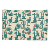 Housse D'oreillers Motif vert et rouge de cactus (Dos-gauche)