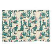 Housse D'oreillers Motif vert et rouge de cactus (devant-Droit)