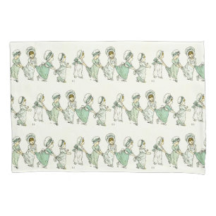 Housse D'oreillers Motif vintage d'enfants mignons Kate Greenaway Men