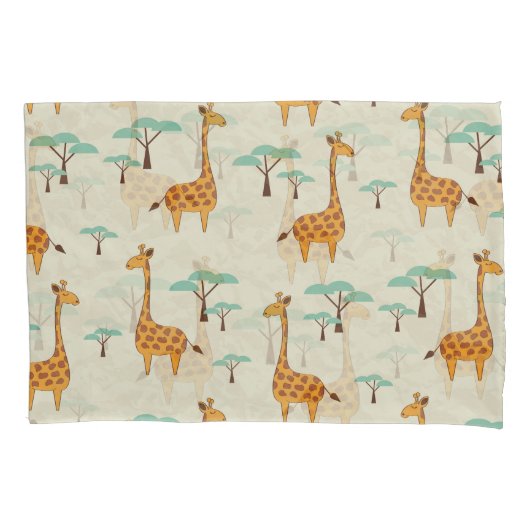 Housse D'oreillers Motif vintage Giraffe. (devant)