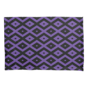 Housse D'oreillers Motif violet et diamant noir