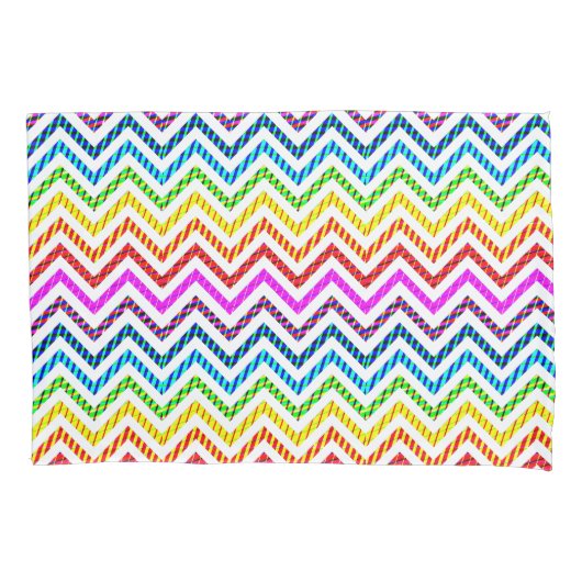 Housse D'oreillers Motif Wild Rainbow Chevron (devant)