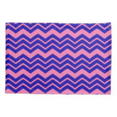 Housse D'oreillers Motif Zigzag Chevron Rose Bleu (Dos)