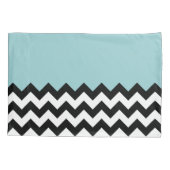 Housse D'oreillers Motif Zigzag noir et blanc, Chevron, Bleu (Dos)