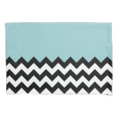 Housse D'oreillers Motif Zigzag noir et blanc, Chevron, Bleu (devant)