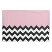 Housse D'oreillers Motif Zigzag noir et blanc, Chevron, rose (Dos)