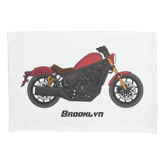 Housse D'oreillers moto de style croiseur cool (devant)