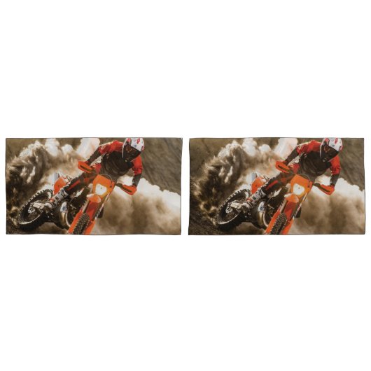 Housse D'oreillers Motocross Rider (devant-Set)