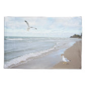 Housse D'oreillers Mouettes à la plage (Dos)