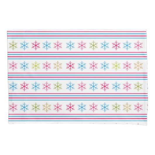 Housse D'oreillers Multi-color snowflakes (devant)