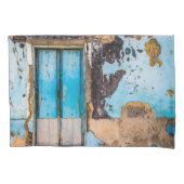 Housse D'oreillers Mur bleu et porte (devant)
