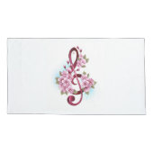 Housse D'oreillers Musical treble clef notes with sakura flowers (Dos-gauche)