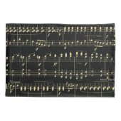 Housse D'oreillers Musique d'or en noir (Dos)