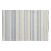 Housse D'oreillers Muted Distressed Blue Farmhouse Ticking Stripe (Dos)